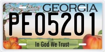 GA license plate PEO5201