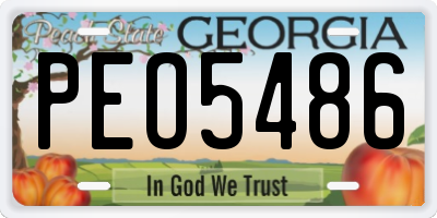 GA license plate PEO5486