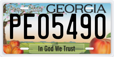 GA license plate PEO5490