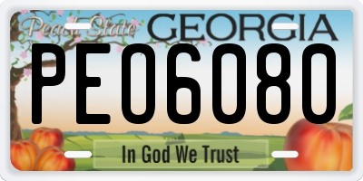 GA license plate PEO6080