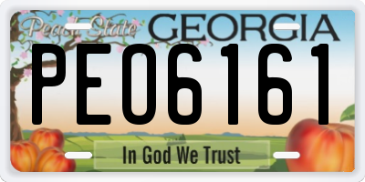 GA license plate PEO6161