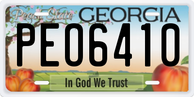 GA license plate PEO6410