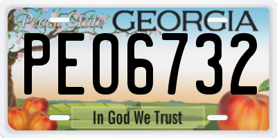 GA license plate PEO6732