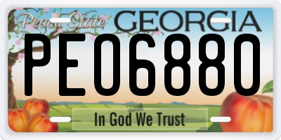 GA license plate PEO6880