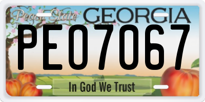 GA license plate PEO7067