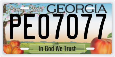 GA license plate PEO7077