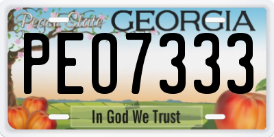 GA license plate PEO7333