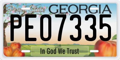 GA license plate PEO7335