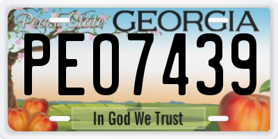 GA license plate PEO7439