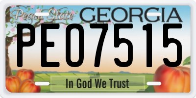 GA license plate PEO7515