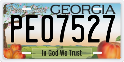 GA license plate PEO7527
