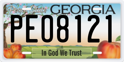 GA license plate PEO8121