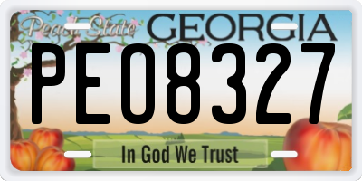 GA license plate PEO8327