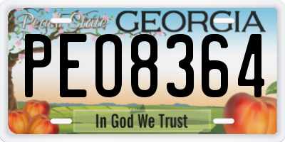 GA license plate PEO8364