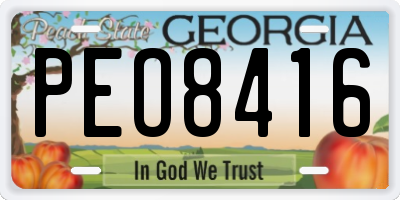 GA license plate PEO8416