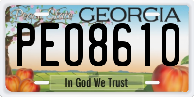 GA license plate PEO8610