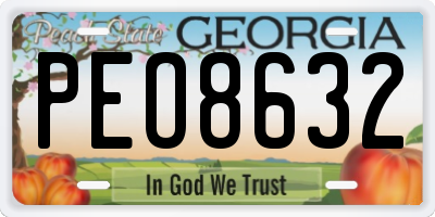 GA license plate PEO8632