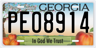 GA license plate PEO8914
