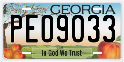 GA license plate PEO9033
