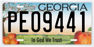 GA license plate PEO9441