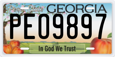 GA license plate PEO9897