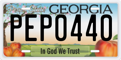 GA license plate PEP0440