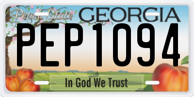 GA license plate PEP1094