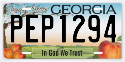 GA license plate PEP1294