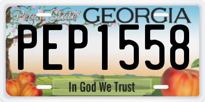 GA license plate PEP1558