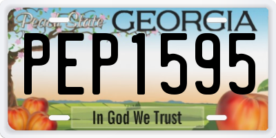 GA license plate PEP1595