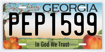 GA license plate PEP1599