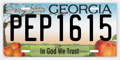 GA license plate PEP1615