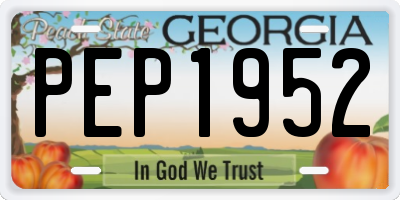 GA license plate PEP1952