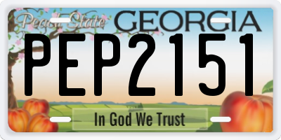 GA license plate PEP2151
