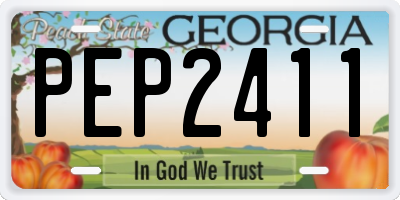 GA license plate PEP2411