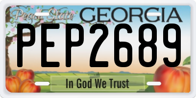 GA license plate PEP2689
