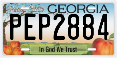 GA license plate PEP2884
