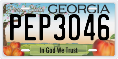 GA license plate PEP3046