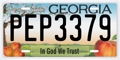 GA license plate PEP3379