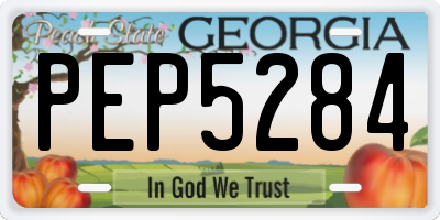 GA license plate PEP5284