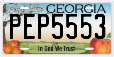 GA license plate PEP5553