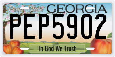 GA license plate PEP5902