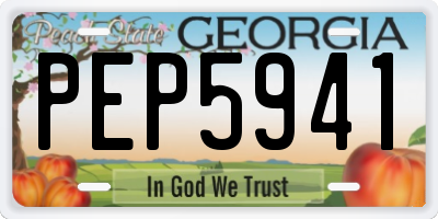 GA license plate PEP5941