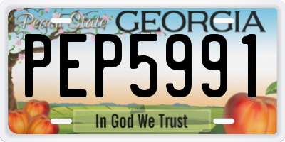 GA license plate PEP5991