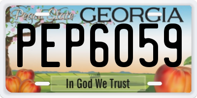 GA license plate PEP6059