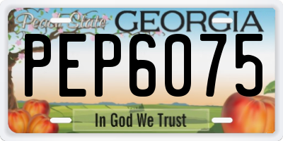 GA license plate PEP6075