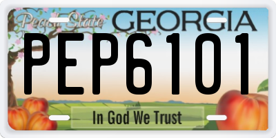 GA license plate PEP6101