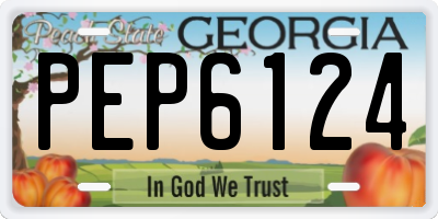 GA license plate PEP6124