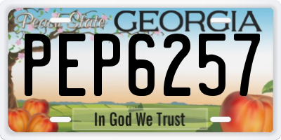 GA license plate PEP6257