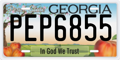 GA license plate PEP6855